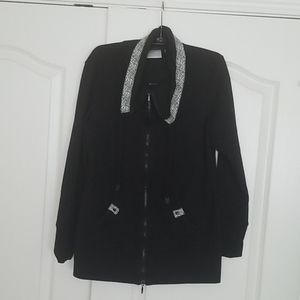 Chico's Zenergy Zip Front with Animal Print Detail